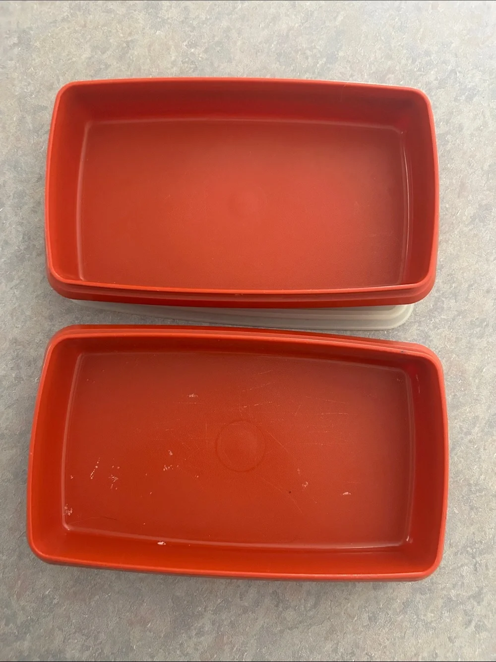 Set of two vintage Tupperware lunchmeat and cheese containers